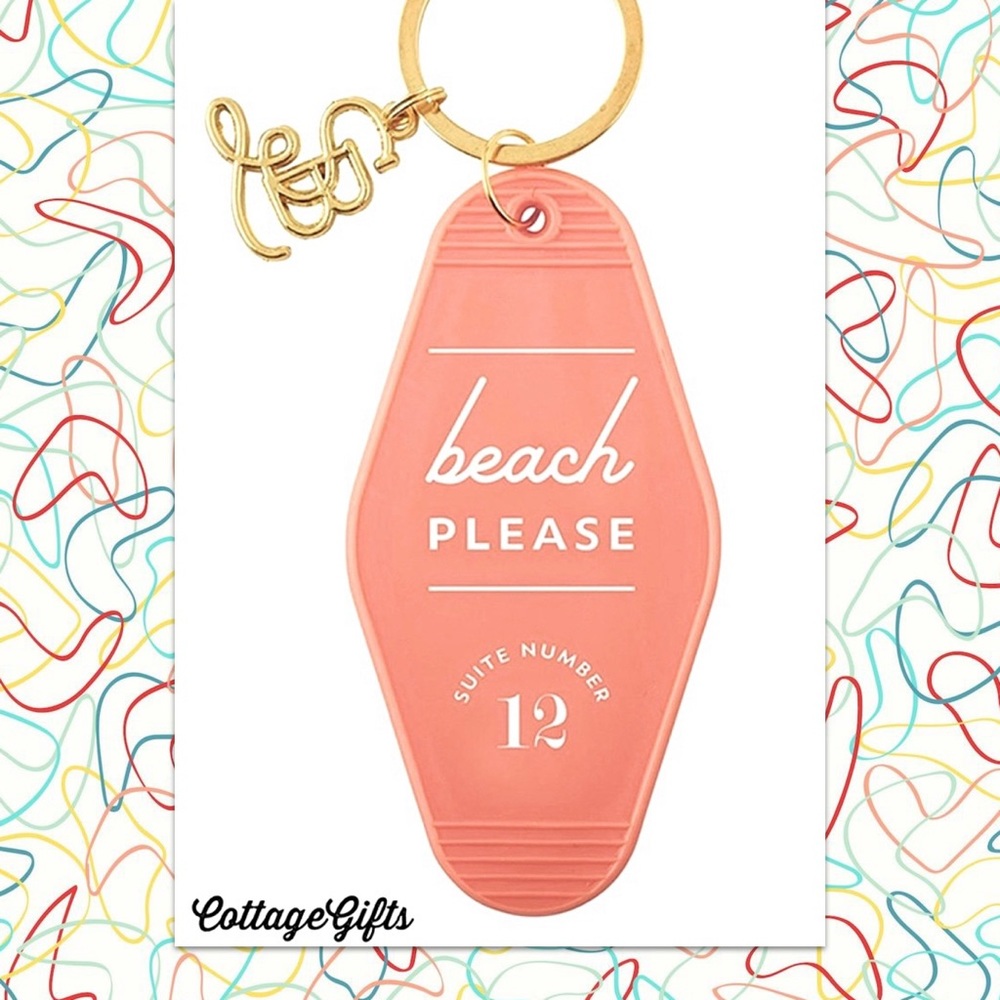 Retro Repro Vtg Motel Beach Please Keychain Tag - Picture 3 of 4